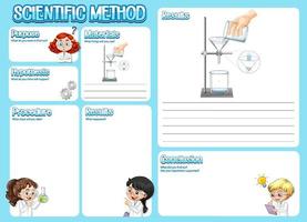 il foglio di lavoro del metodo scientifico per i bambini vettore