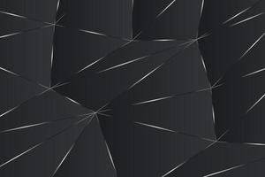 elegante illustrazione nera poligonale. sfondo digitale astratto di lusso vettoriale con contorni sfumati argento ed effetti luminosi