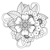 fiori in bianco e nero. doodle art per libro da colorare vettore