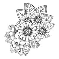 fiori in bianco e nero. doodle art per libro da colorare vettore