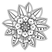 fiori in bianco e nero. doodle art per libro da colorare vettore