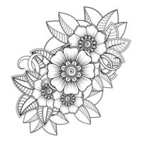 fiori in bianco e nero. doodle art per libro da colorare vettore