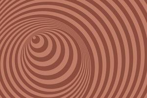 illusione ottica psichedelica. sfondo marrone astratto surreale ipnotico. illustrazione piatta retrò vettore