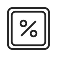 icona della linea del simbolo di percentuale vettore