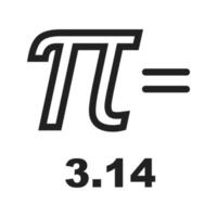 valore dell'icona della linea pi vettore