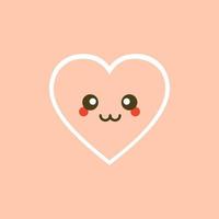 carino set di vacanza San Valentino divertente personaggio dei cartoni animati di cuori emoji. illustrazione vettoriale di cuore carino e kawaii. design artistico per auguri e biglietti di San Valentino, web, banner, simbolo d'amore