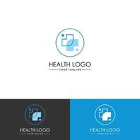 modello vettoriale con logo incrociato medico e sanitario