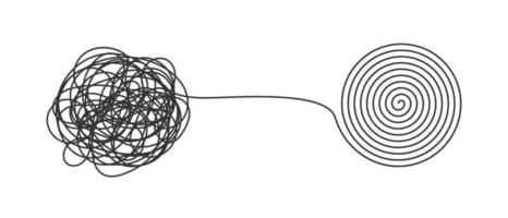 illustrazione vettoriale di design stile piatto concetto di caos e ordine aziendale isolata su sfondo bianco.