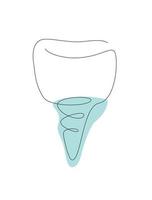 impianto dentale una linea. linea di cura dei denti art. cure odontoiatriche vettore