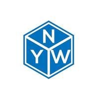 nyw lettera logo design su sfondo nero. nyw creative iniziali lettera logo concept. nuovo disegno della lettera. vettore