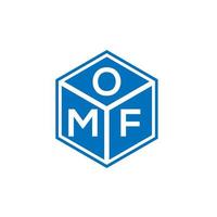 omf lettera logo design su sfondo nero. concetto di logo della lettera di iniziali creative di omf. disegno della lettera omf. vettore