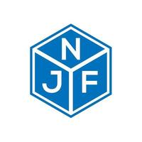 design del logo della lettera njf su sfondo nero. njf creative iniziali lettera logo concept. disegno della lettera njf. vettore