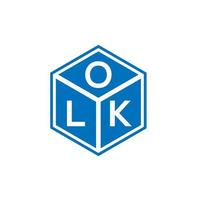 olk lettera logo design su sfondo nero. olk creative iniziali lettera logo concept. disegno della lettera olk. vettore