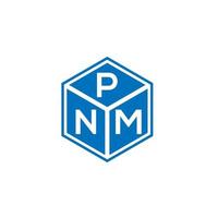 pnm lettera logo design su sfondo nero. pnm creative iniziali lettera logo concept. disegno della lettera pnm. vettore