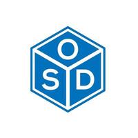 osd lettera logo design su sfondo nero. osd iniziali creative lettera logo concept. disegno della lettera OSD. vettore