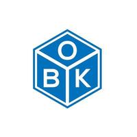 design del logo della lettera obk su sfondo nero. obk creative iniziali lettera logo concept. disegno della lettera obk. vettore