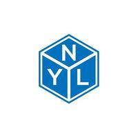 design del logo della lettera nyl su sfondo nero. nyl creative iniziali lettera logo concept. disegno della lettera nyl. vettore