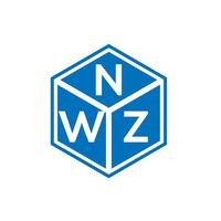 design del logo della lettera nwz su sfondo nero. nwz creative iniziali lettera logo concept. disegno della lettera nwz. vettore