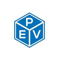 design del logo della lettera pev su sfondo nero. pev creative iniziali lettera logo concept. disegno della lettera pev. vettore