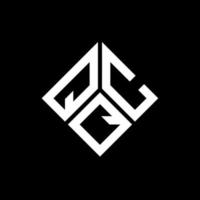 qcq lettera logo design su sfondo nero. qcq creative iniziali lettera logo concept. disegno della lettera qcq. vettore