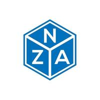 nza lettera logo design su sfondo nero. nza creative iniziali lettera logo concept. nza disegno della lettera. vettore