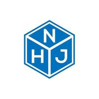 design del logo della lettera nhj su sfondo nero. nhj creative iniziali lettera logo concept. disegno della lettera nhj. vettore