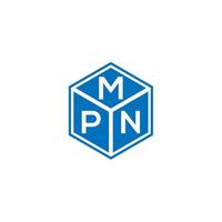 mpn lettera logo design su sfondo nero. mpn iniziali creative lettera logo concept. disegno della lettera mpn. vettore