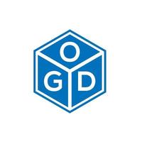 design del logo della lettera ogd su sfondo nero. concetto di logo della lettera di iniziali creative ogd. disegno della lettera odd. vettore