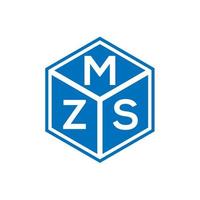 mzs lettera logo design su sfondo nero. mzs creative iniziali lettera logo concept. disegno della lettera mzs. vettore