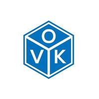 ovk creativo iniziali lettera logo concept. ovk lettera design.ovk lettera logo design su sfondo nero. ovk creativo iniziali lettera logo concept. disegno della lettera ovk. vettore