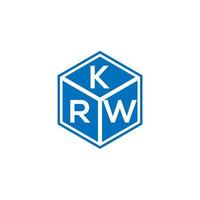 krw lettera logo design su sfondo nero. krw creative iniziali lettera logo concept. disegno della lettera kw. vettore