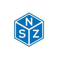 nsz lettera logo design su sfondo nero. nsz creative iniziali lettera logo concept. disegno della lettera nsz. vettore