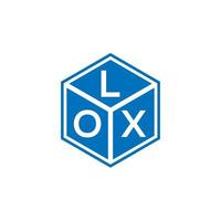 lox lettera logo design su sfondo nero. lox creative iniziali lettera logo concept. disegno della lettera lox. vettore