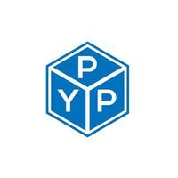 pyp lettera logo design su sfondo nero. pyp creative iniziali lettera logo concept. disegno della lettera pyp. vettore