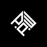 design del logo della lettera pwp su sfondo nero. concetto di logo della lettera di iniziali creative pwp. disegno della lettera pwp. vettore