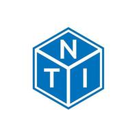 nti lettera logo design su sfondo nero. nti creative iniziali lettera logo concept. design della lettera vettore