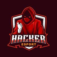 illustrazione della mascotte degli hacker per il logo di sport ed eSport vettore