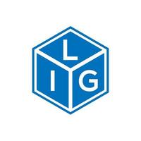 lig lettera logo design su sfondo nero. lig creative iniziali lettera logo concept. disegno della lettera lig. vettore