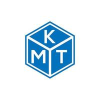 disegno del logo della lettera kmt su sfondo nero. concetto di logo della lettera di iniziali creative di kmt. disegno della lettera kmt. vettore