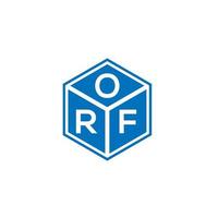 orf lettera logo design su sfondo nero. orf creative iniziali lettera logo concept. disegno della lettera orf. vettore