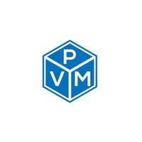 design del logo della lettera pvm su sfondo nero. pvm creative iniziali lettera logo concept. disegno della lettera pvm. vettore
