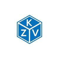kzv lettera logo design su sfondo nero. kzv creative iniziali lettera logo concept. disegno della lettera kzv. vettore
