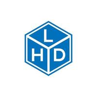 logo della lettera lhd su sfondo nero. lhd creative iniziali lettera logo concept. disegno della lettera ld. vettore