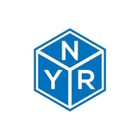 nyr lettera logo design su sfondo nero. nyr creative iniziali lettera logo concept. design della lettera nyr. vettore