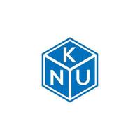 knu lettera logo design su sfondo nero. knu creative iniziali lettera logo concept. disegno della lettera knu. vettore