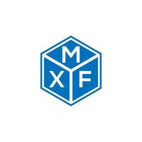 design del logo della lettera mxf su sfondo nero. mxf creative iniziali lettera logo concept. disegno della lettera mxf. vettore