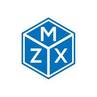 mzx lettera logo design su sfondo nero. mzx creative iniziali lettera logo concept. disegno della lettera mzx. vettore