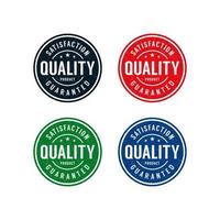 design del logo del timbro del prodotto di qualità garantita vettore