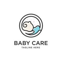 logo per la cura del bambino per modello di design babyshop vettore