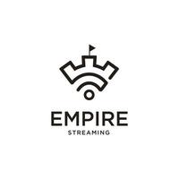 ispirazione per il design del logo creativo in streaming wifi del castello vettore